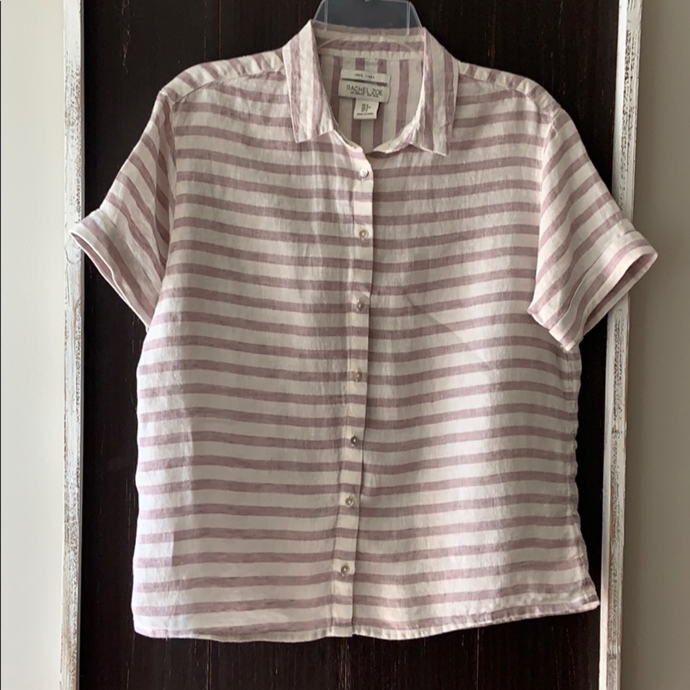 Striped button down blouse